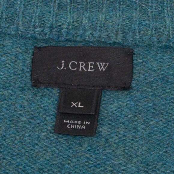 J. Crew Mens Crewneck Supersoft Lambs Wool Sweater Green Size XL Classic Preppy - Picture 3 of 6